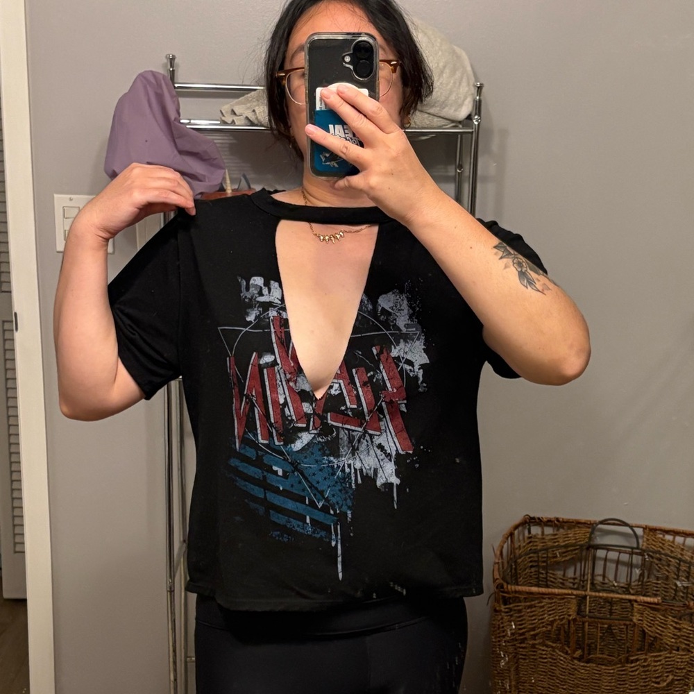 Rocker cut out t shirt